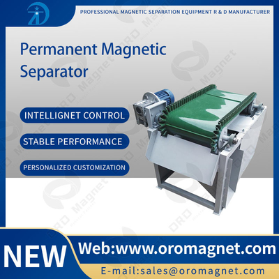 Feldspato magnético magnético do quartzsand da grão da especificação 0.1~10mm do rolo da máquina 150x1200mm do separador do transporte de correia