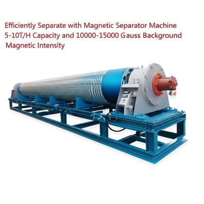 Separar de forma eficiente com uma máquina de separador magnético Capacidade 5-10T/H e 10000-15000 Gauss Intensidade magnética de fundo