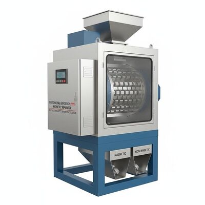 Separador magnético seco personalizável com eficiência de separação de até 99% Solução de separação magnética adequada
