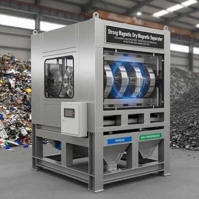 Separador Magnético Seco de Ímã Forte Projetado para Desempenho de Separação Consistente nos Setores de Reciclagem e Mineração