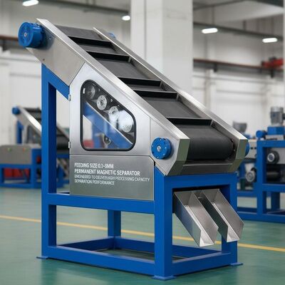 Dimensão de alimentação 0,1-3 mm Separador magnético permanente concebido para fornecer alto desempenho de separação de capacidade de processamento