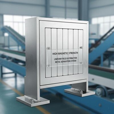 Separador magnético de placas de alta resistência magnética com distribuição uniforme do campo magnético que assegura a separação de metais na indústria