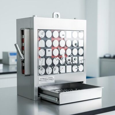 Separador magnético de placas de ferro de alta resistência magnética que assegura uma manutenção fácil e uma remoção eficaz de contaminantes metálicos