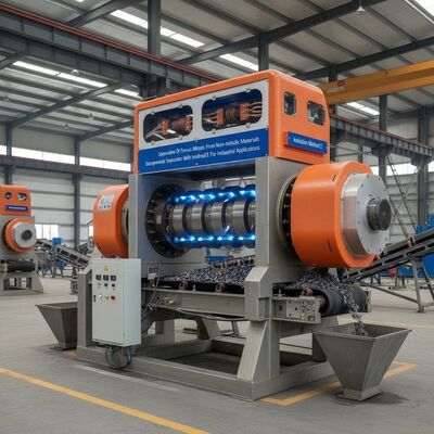 Separação de metais ferrosos de materiais não metálicos Separador eletromagnético com método de isolamento E Para aplicações industriais