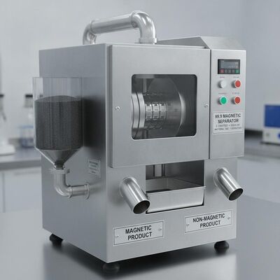 Máquina separadora magnética 99.9 projetada para operações de separação magnética de tamanho de material 83-5000μm de alimentação de tamanho 0-1.2mm