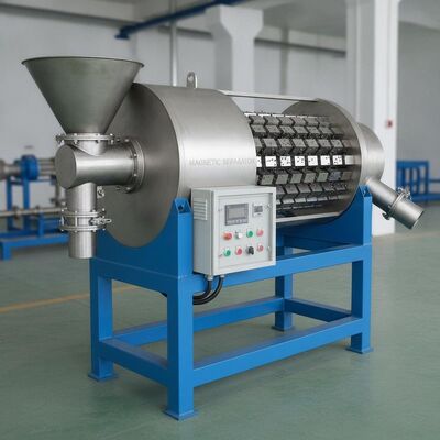 Diâmetro de concha 600 a 1500 mm Separador magnético de partículas para materiais Tamanho 83 a 5000 micrómetros Equipamento de separação magnética