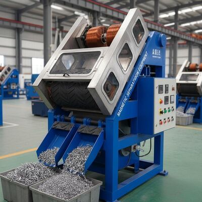 Separador eletromagnético de tensão personalizado Operação automática Separação de metais ferrosos Materiais não metálicos Equipamento de separação magnética
