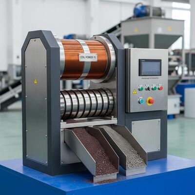 Separador magnético seco de baixa manutenção com potência de bobina 11 Adequado para separação magnética em mineração e processamento de materiais