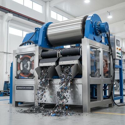 Separação de metais ferrosos de materiais não metálicos Separador eletromagnético com trabalho automático e método de isolamento