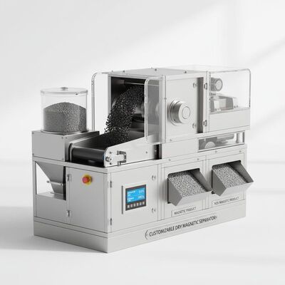 Separador magnético seco personalizável que fornece baixa manutenção e eficiência de separação de até 99% Perfeito para separação de material