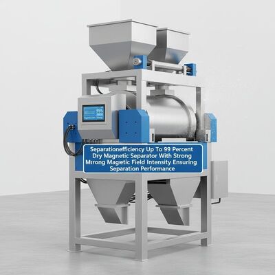 Eficiência de separação até 99% Separador magnético seco com forte intensidade de campo magnético que garante o desempenho de separação