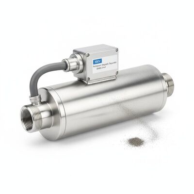 Separador magnético permanente de 380 V construído com modo de ligação de fios e material de concha 304SS que assegura a separação magnética