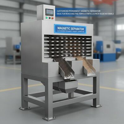 Separador magnético Separador magnético permanente personalizado ideal para remover partículas ferrosas finas de materiais a granel
